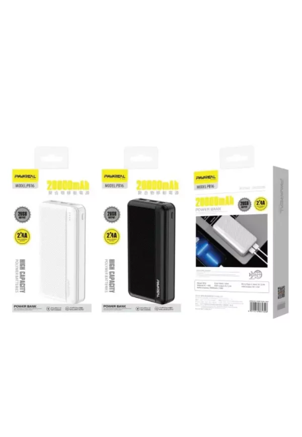 PAVAREAL PB16 Power Bank Powerbank 20000mAh Fast Charging Black - Image 2